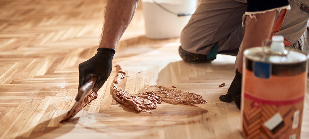 wood filler on wood floor