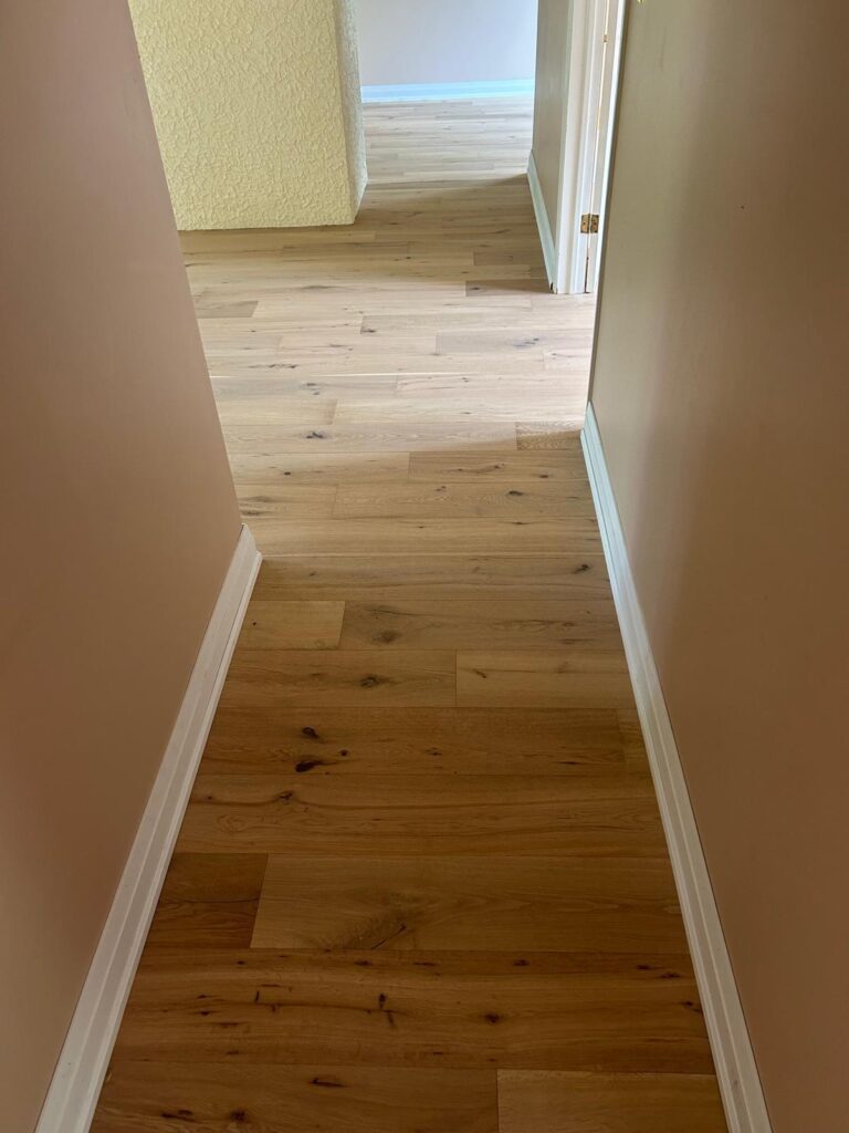 Hickory hardwood flooring installation in Toronto home — natural colour variation by LV Hardwood Flooring