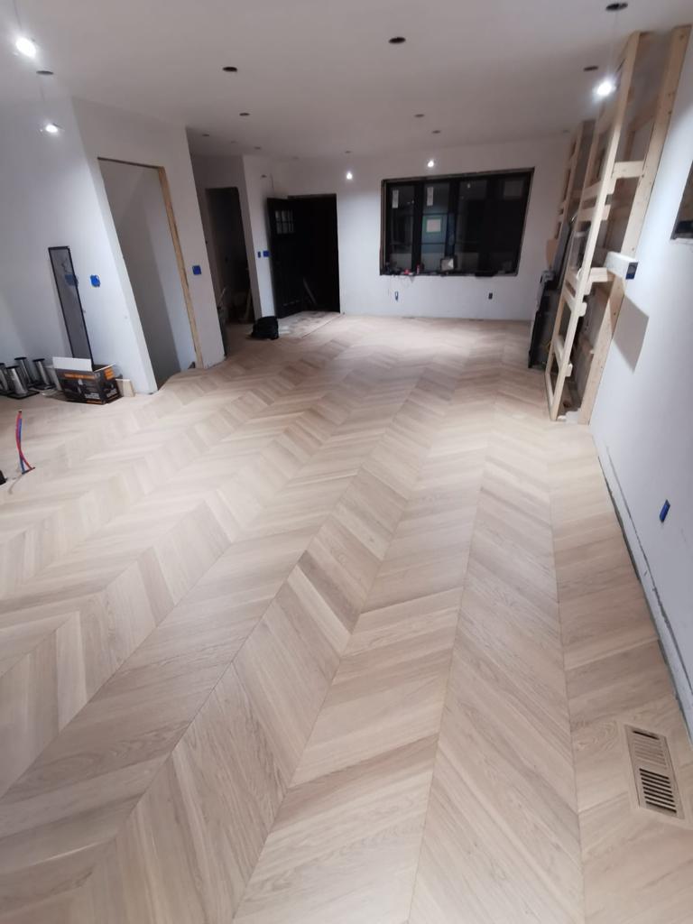 herringbone hardwood flooring Mississauga GTA installation