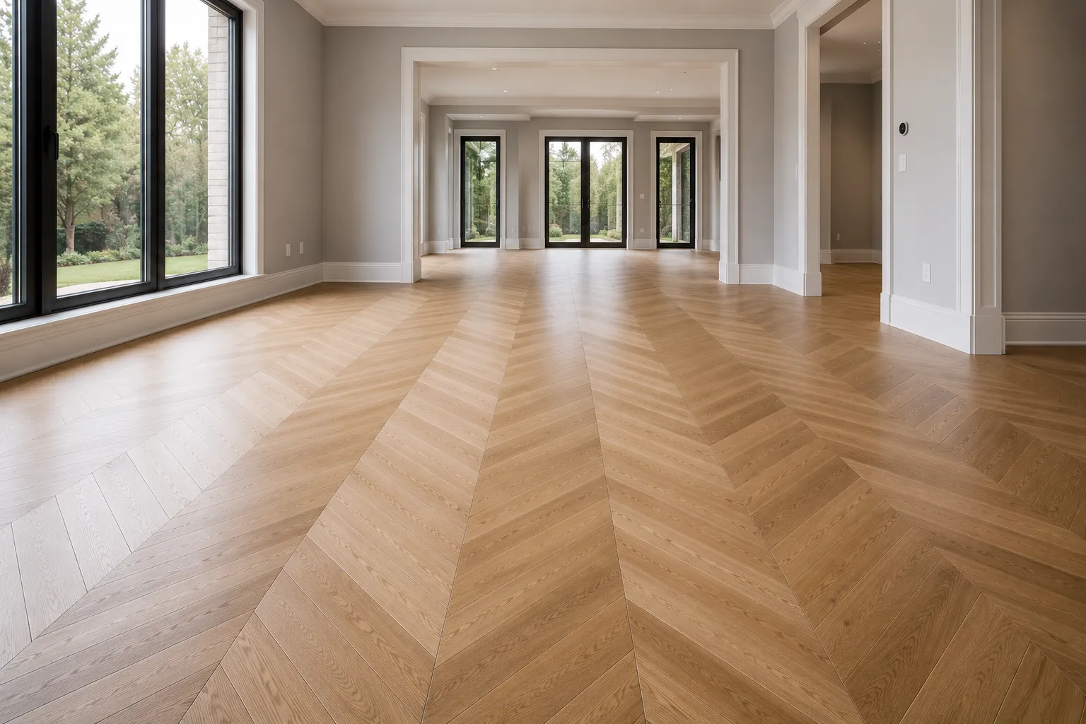 Chevron pattern installation in Glen Abbey, Oakville