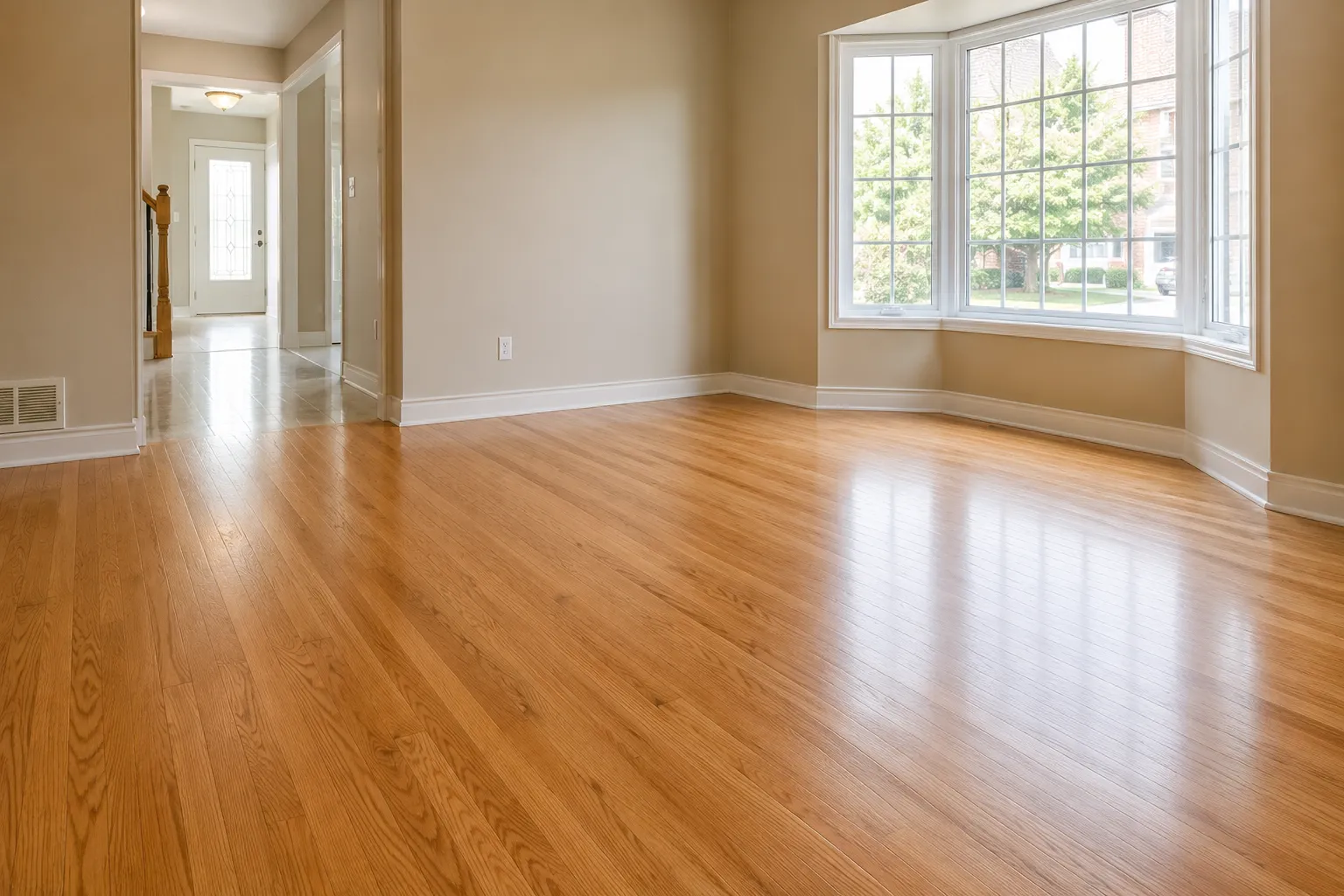 Custom-stain hardwood refinishing in Bayview Wellington, Aurora