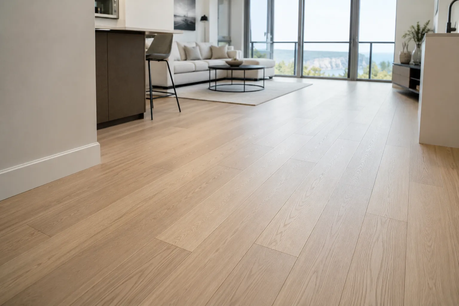 Engineered hardwood condo installation in Scarborough Bluffs