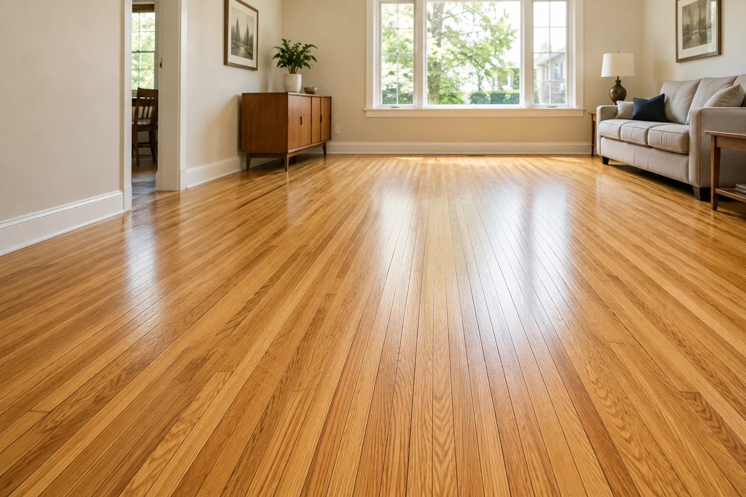 Oak refinishing under carpet in Birch Cliff, Scarborough