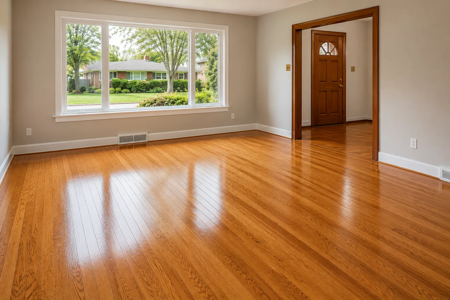 Wide-plank engineered hardwood installation in Millcroft, Burlington