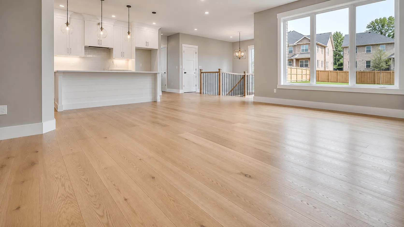 Wide-plank European oak installation in Aurora Highlands, Aurora