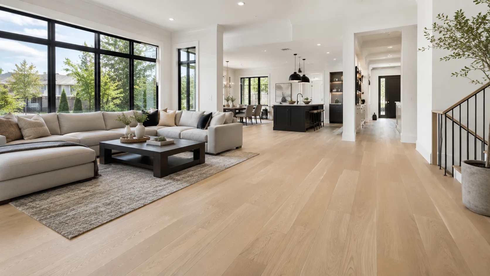 Wide-plank oak installation in Bayview Hill, Richmond Hill