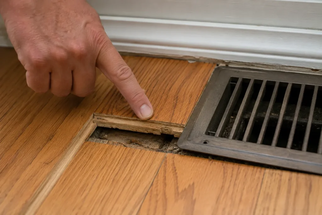 Checking hardwood wear layer thickness before refinishing
